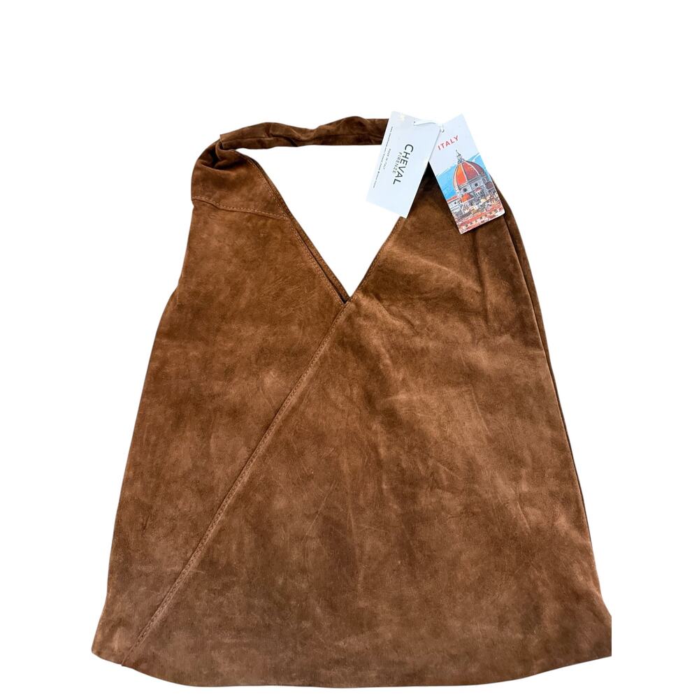 Brown Suede Hobo Bag - Italy Cheval